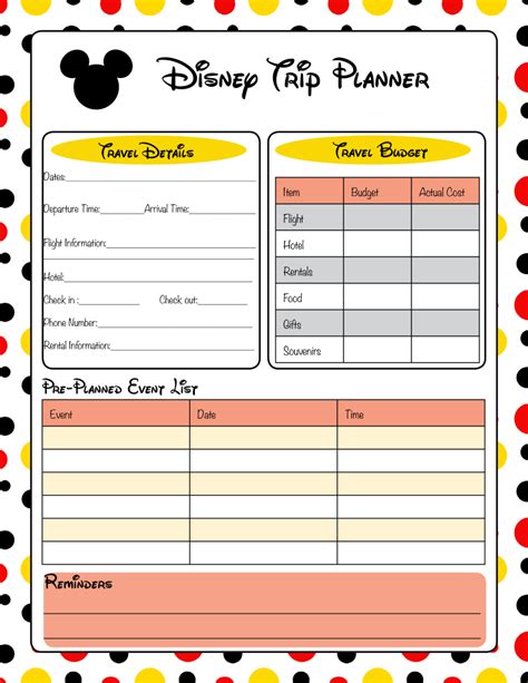 my disney vacation planning tool.